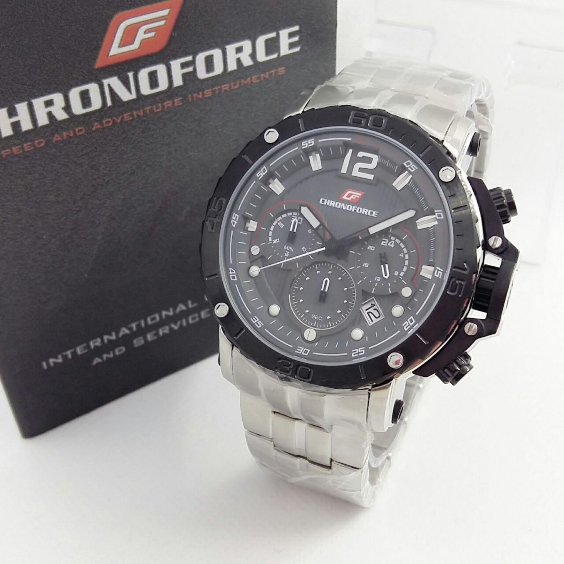 Jual Jam Tangan Pria CHRONOFORCE line Harga Murah CHRONOFORCE CR5259OS Jam Tangan Fashion Pria Full Stainless Chronograph Mode