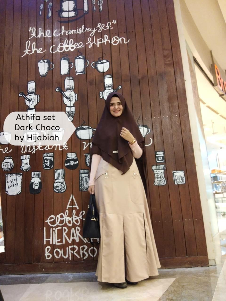 Jual Gamis Set Syari ATHIFA CHOCO by Hijabiah Terbaru HQ ADA REAL PIC