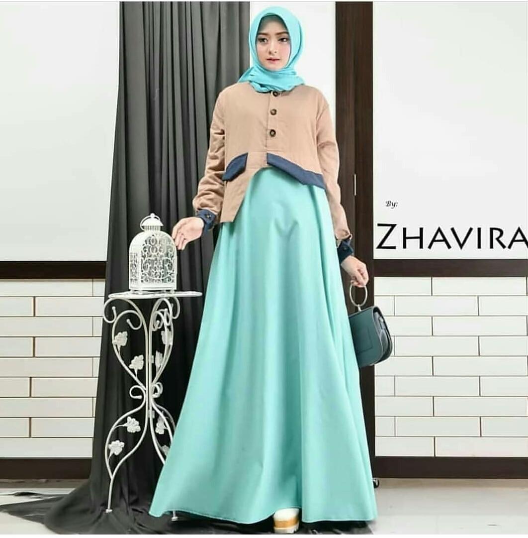 YUNA-COD SYARI MUSLIM SYAR'I HIJAB MAXI DRESS FASHION DEWASA GAMIS TRENDY REMAJA ISA