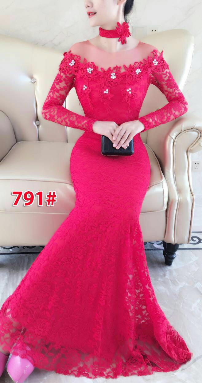791# baju pesta import / gaun pesta import / baju pesta brokat / longdress fashion import