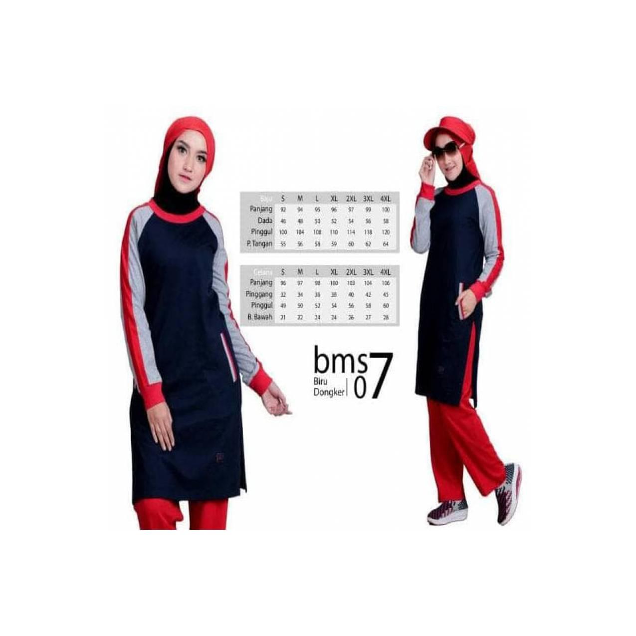 TERLARIS BAJU OLAHRAGA KAOS MUSLIMAH BELIEVE BMS 07 BIRU DONGKER