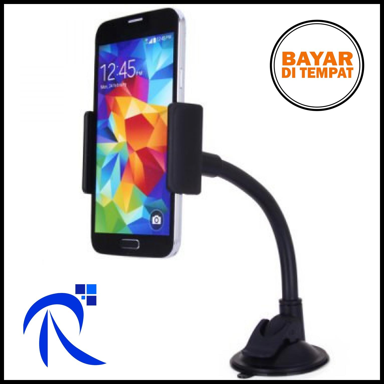Rimas Lazy Tripod Car Mount Holder for Smartphone - WF-427 - Black / Hitam - Lazypod Pod Penyangga Sandaran Stand HP Mobil Simpel Kuat Kokoh FREE ONGKIR & Bisa COD