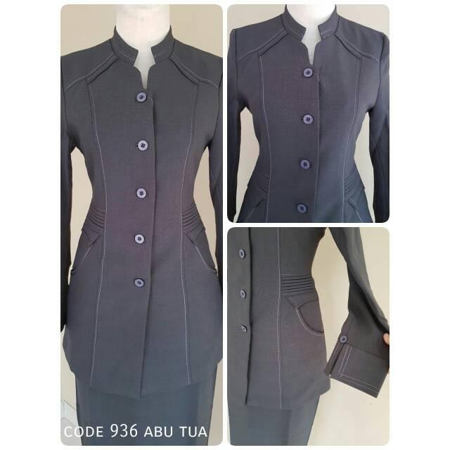 BARU BLAZER BAJU KERJA WANITA CDE 196 936 ABU ABU TUA GURU,BANK,HOTEL,SEKRETARIS,KASIR,KLINIK KANTOR