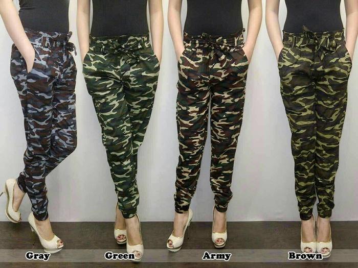 celana jogger/joger pants motip loreng army ukuran besar/jumbo xxl