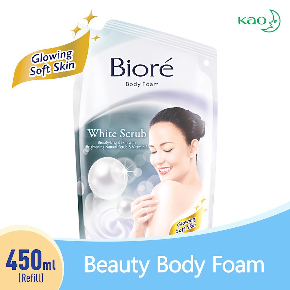 Biore Body Foam Whitening Scrub Pouch - 450 ml