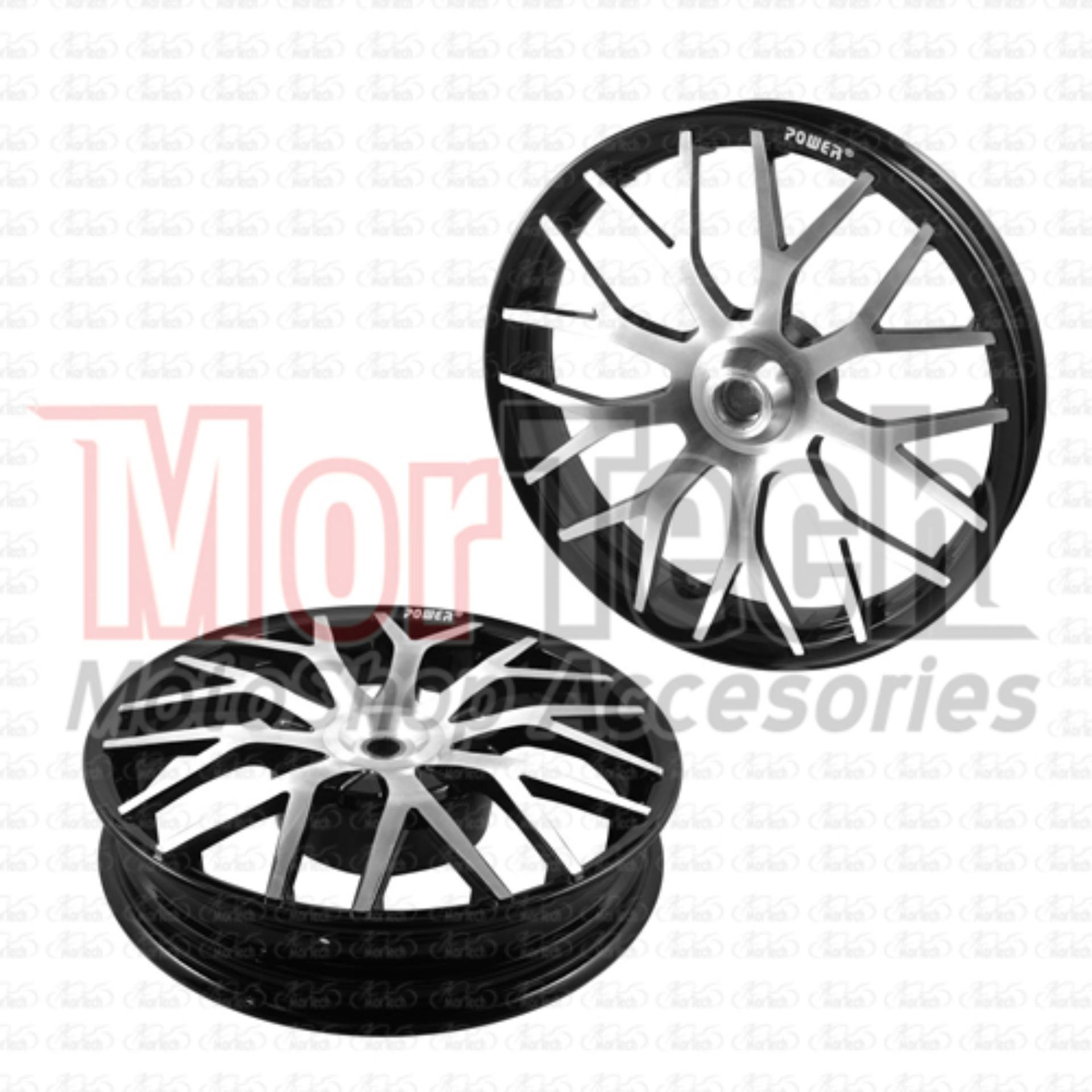 Power Velg Pelek Racing Tapak Lebar Vario Techno 110 Cc Evo Palang 18 Ring 14 215 250 Hitam Chrome