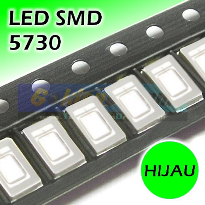 HIJAU - SMD LED 5730 Green 0.4W 3.1-3.4V Lampu Ultra Bright Chip Baru