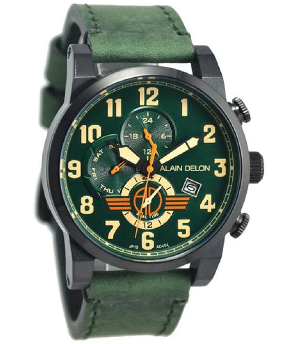 Alain Delon - Jam Tangan Pria - Hitam-Hijau - Strap Hijau - AD404-1794C