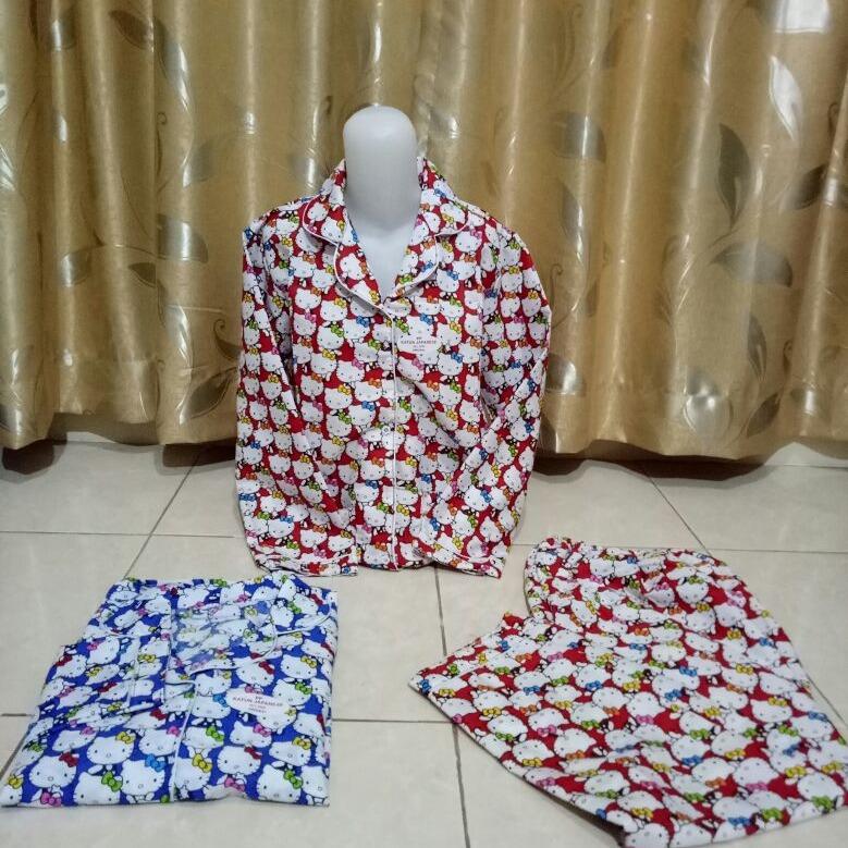 PIYAMA LENGAN PANJANG HELLO KITTY KATUN JEPANG