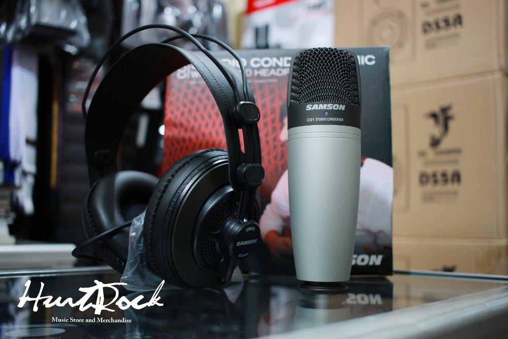 paket microphone condenser headphone Samson C01/SR850 murah di bandung