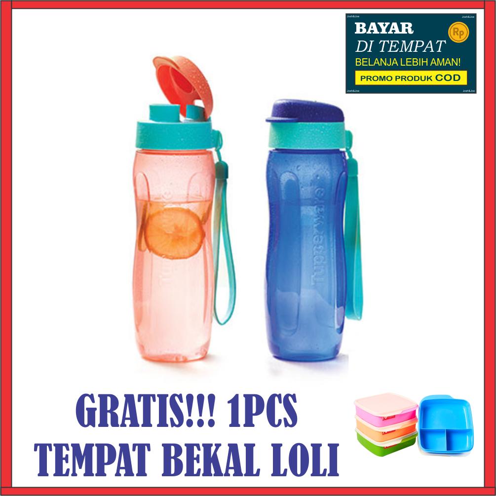 Tupperware Fashion Eco Bottle 500ml (2pcs) Orange Biru Tempat Minum Botol Minum Anak Gratis Tempat Bekal Loli