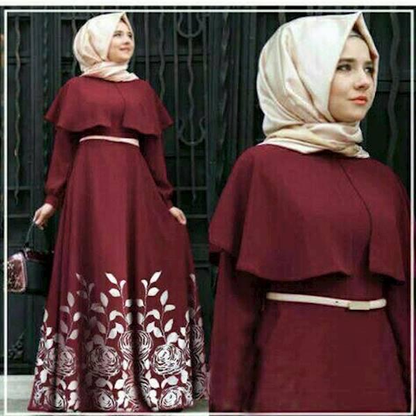 Hijab Maxy Flow Andriani Maroon New
