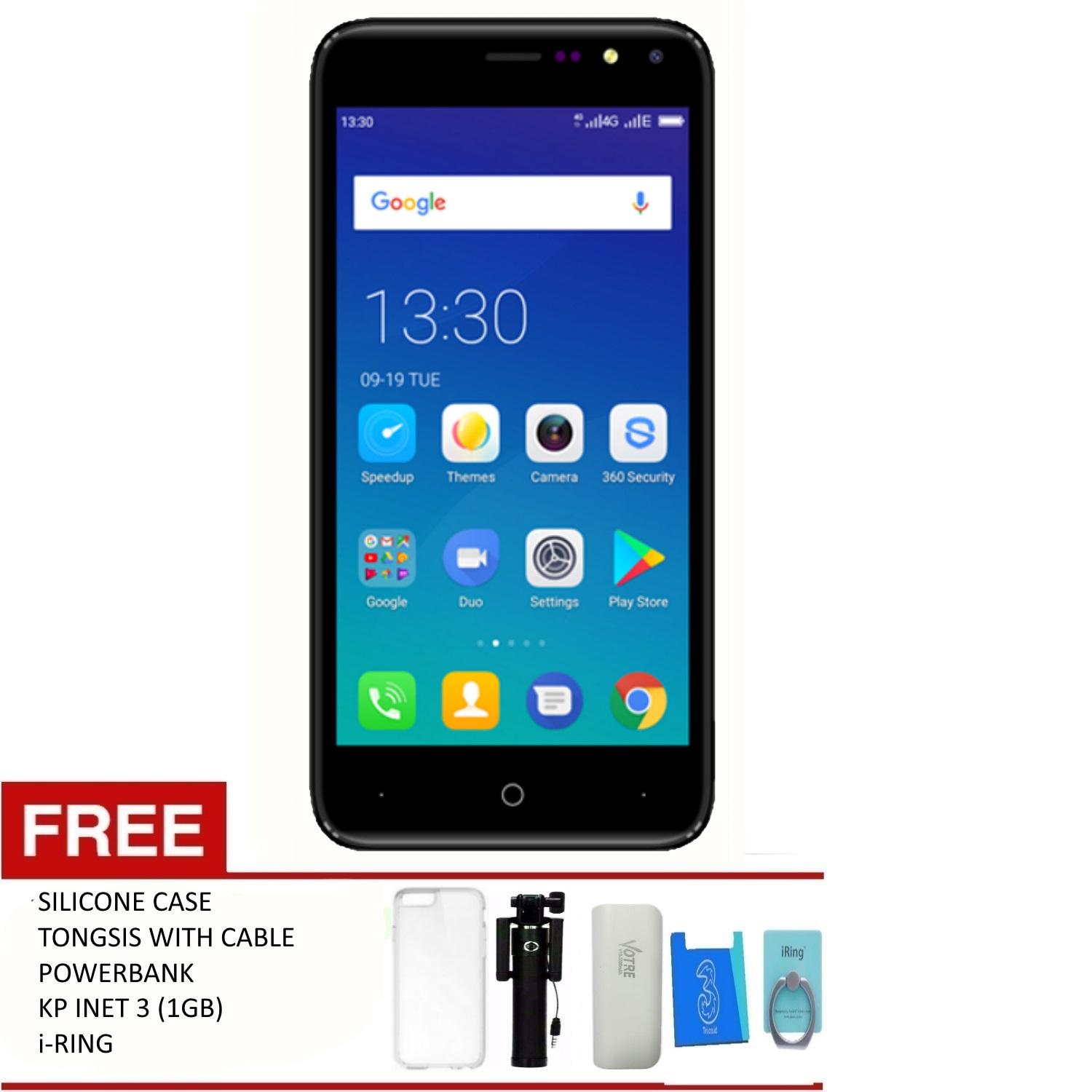 Evercoss M50A - 4G/LTE - RAM 2GB/ROM 16GB - FINGERPRINT + FREE Silicone Case, Tongsis , Powerbank, i-Ring, KP. INET 3 (1GB)