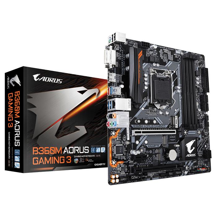 Gigabyte Motherboard B360M Aorus Gaming 3 - Socket 1151 DDR4 - Hitam