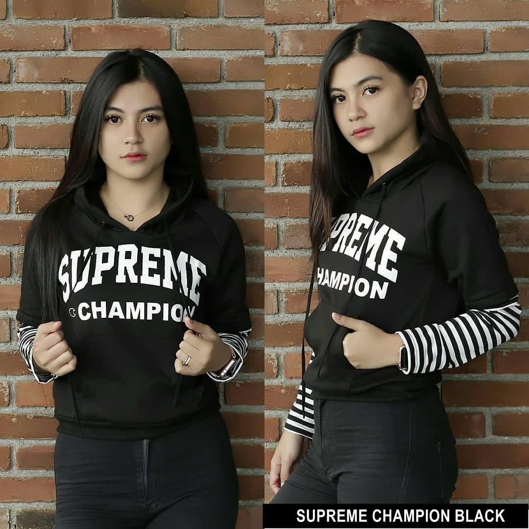 SUPREME CHAMPION ||| loekita ||| grosir jaket sweater baju atasan blouse rajut hijab terbaru kekinian wanita murah