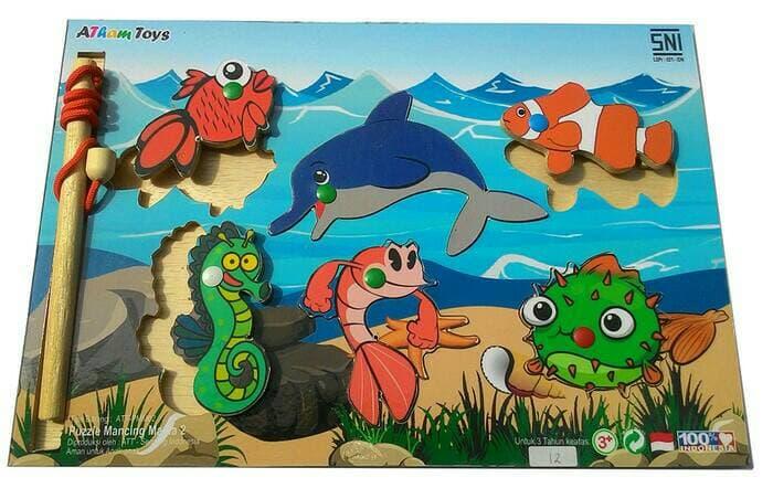 SPECIAL Mainan Edukatif / Edukasi Anak - Puzzle Mancing Ikan Hewan Laut Nemo