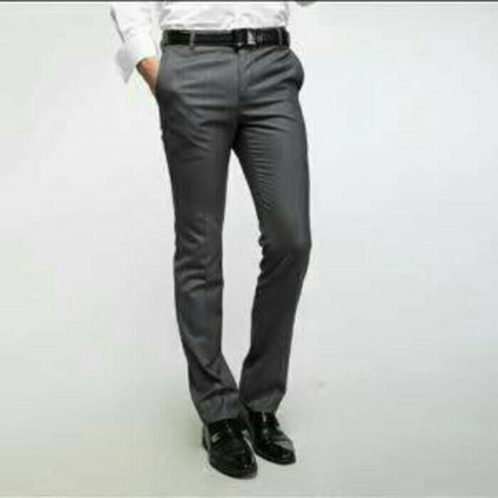 celana bahan slimfit cowo pria usia 10_19 remaja