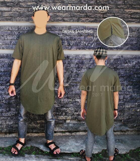 DISKON Kaos Polos Islami Model Gamis Pakistan Hijau Army TERMURAH