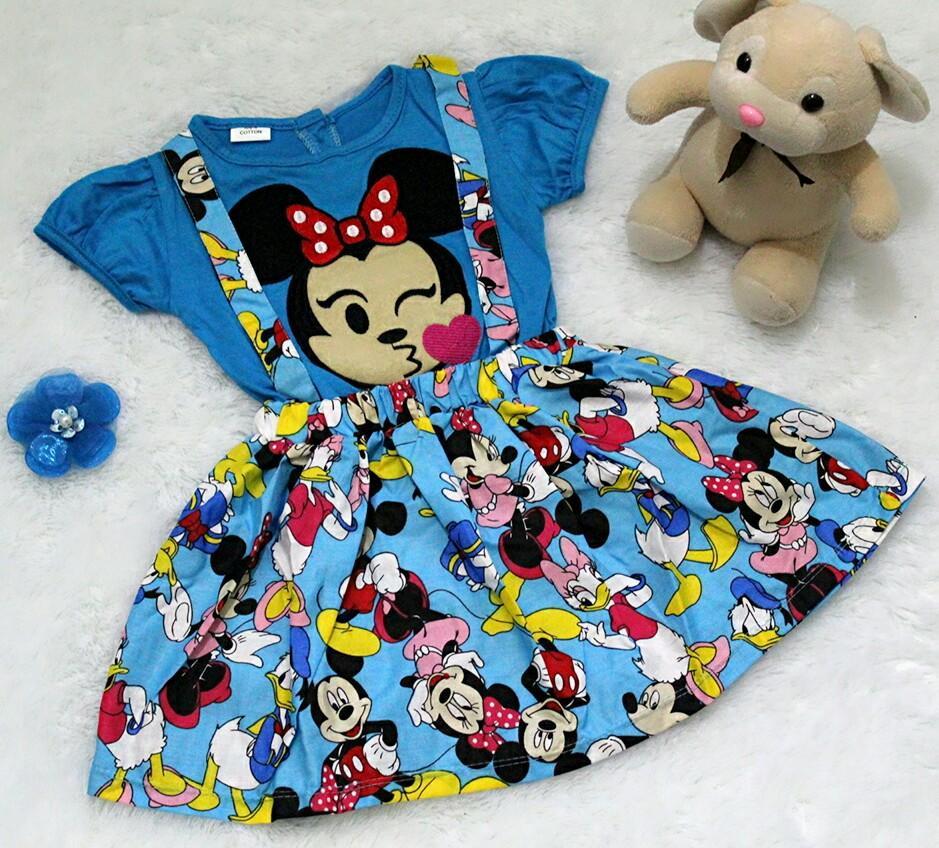 Setelan Overall Baju Rok Bayi Anak - Overall Rok Mini Kiss