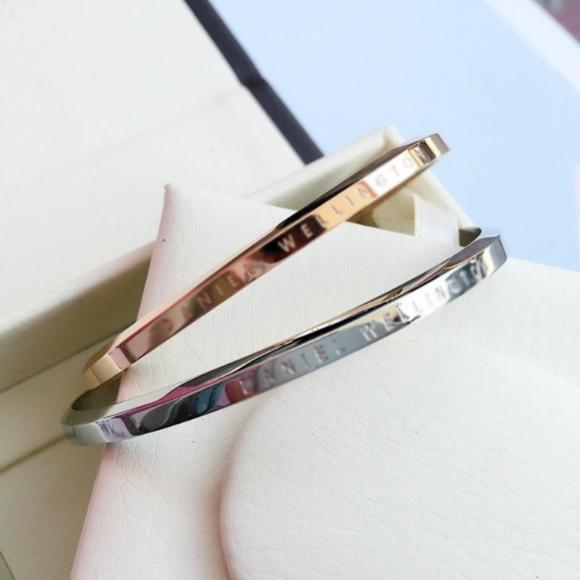 GELANG CUFF DANIEL WELLINGTON DW ROSE GOLD SILVER LARGE ORI