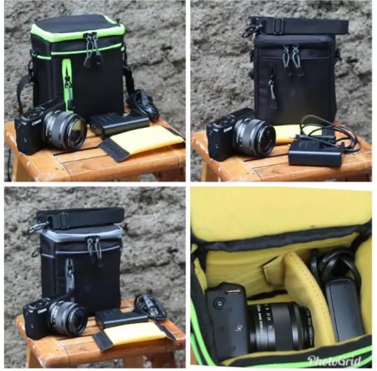 Promo tas kamera mini mirrorless fuji sony olympus canon nikon + RAIN COVER original