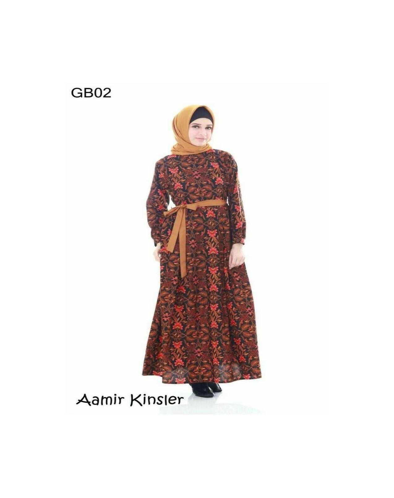 GAMIS BATIK GB02 M,L,XL WANITA KERJA KANTOR KAIN KATUN KANTUNG BUSUI