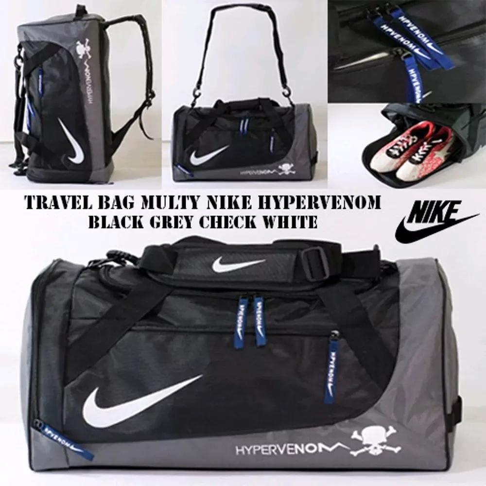 TAS NIKE HYPERVENOM TRAVEL BAG OLAHRAGA GYM FITNESS BASKET BLACK SILVER Storesipit