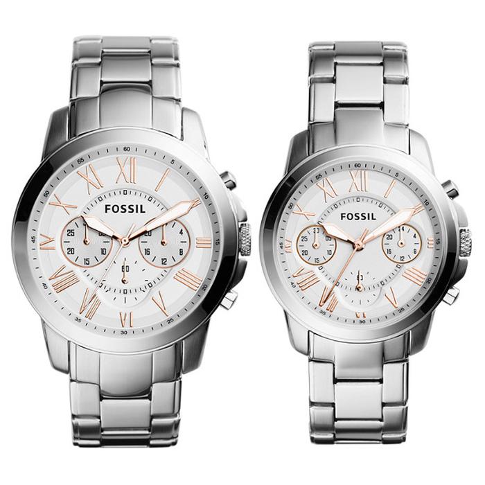 Fossil BQ2180set Silver Couple Watch - Jam Original Authentic Asli ORI