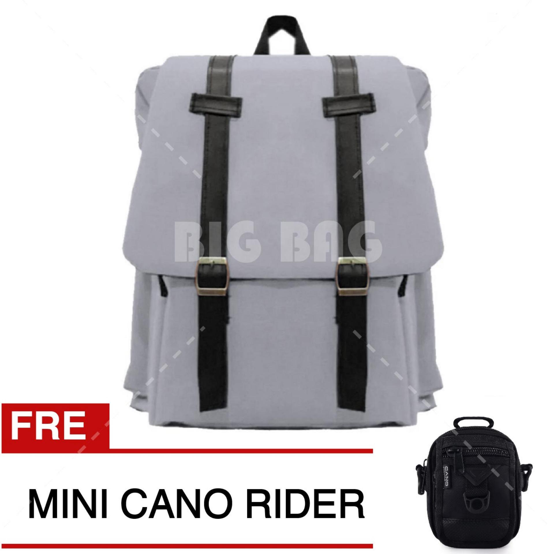 Tas Ransel Braun Fox - Seoul M2M Backpack - Grey + FREE Tas Selempang Mini Cano Rider Tas Pria Tas Wanita Tas Sekolah Tas Messenger Tas Slempang Crossbody Man Tas Fashion Pria