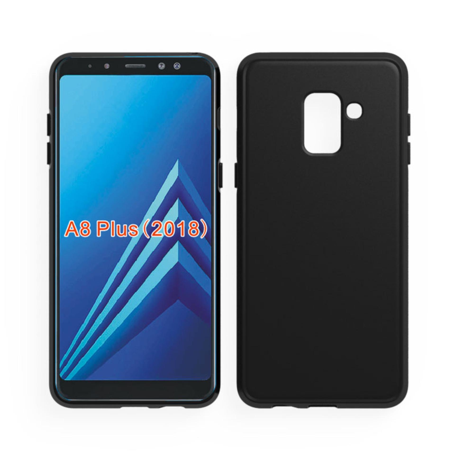 DarkNight for Samsung Galaxy A8+ Plus (2018) / A730 / A730F / A730DS / 4G LTE / Duos | Slim Case Black Matte Softcase Premium (Anti Minyak/Anti Sidik Jari) - Hitam Doff