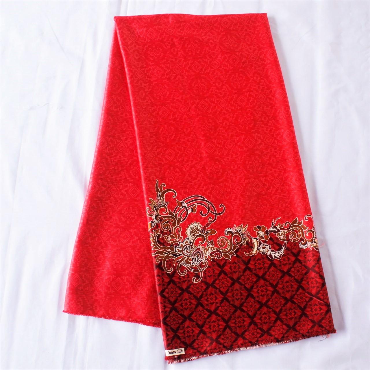 KBS019 Kain Batik Sutra Halus Meteran Bahan Rok Bawahan Kebaya Modern