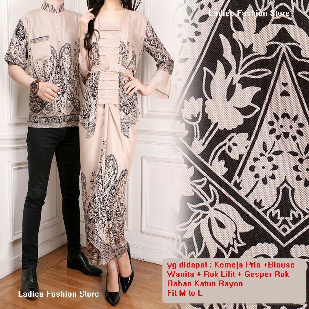 Baju Batik Pasangan / Kemeja Batik Pria dan Dress Batik Wanita Couple / Batik Couple Pasangan / Batik Couple Modern / Batik Pekalongan / Batik Gamis / Atasan Batik Wanita / Batik Kemeja Pria / Setelan Batik Model Baru Murah (Batik nnesava) 7T - HITAM MOCA