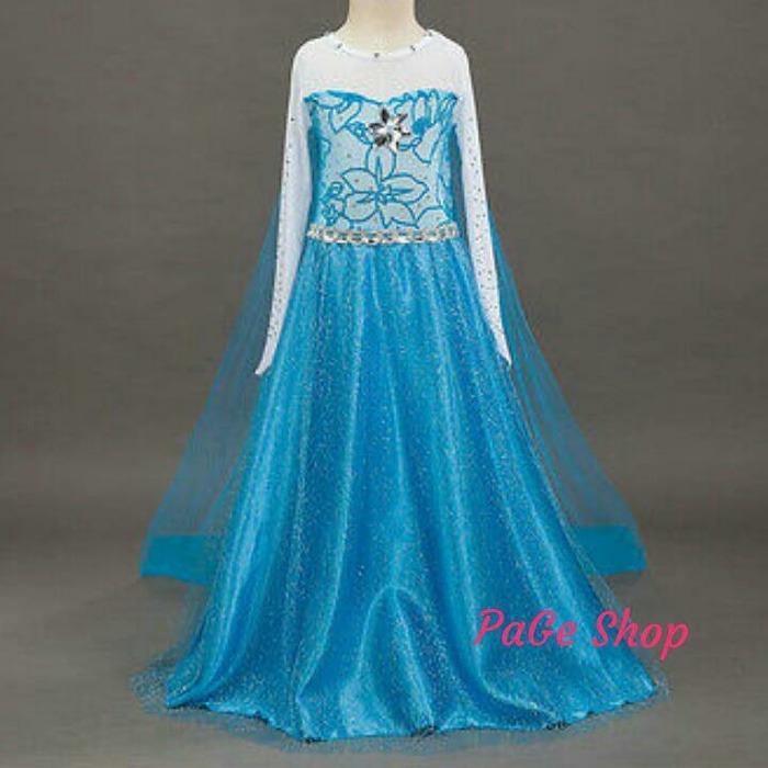 Gaun Elsa Frozen / dress baju pesta impor/TERLARIS