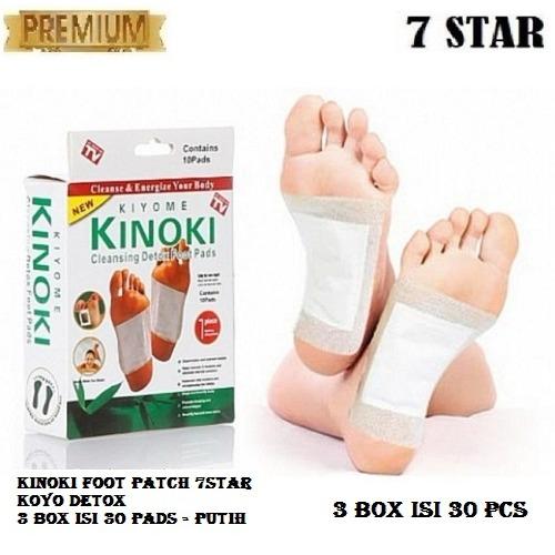 3 BOX 30 PCS Koyo Kinoki Original - Kinoki Foot Patch 7STAR Koyo Detox 3 Box Isi 30 Pads - Putih