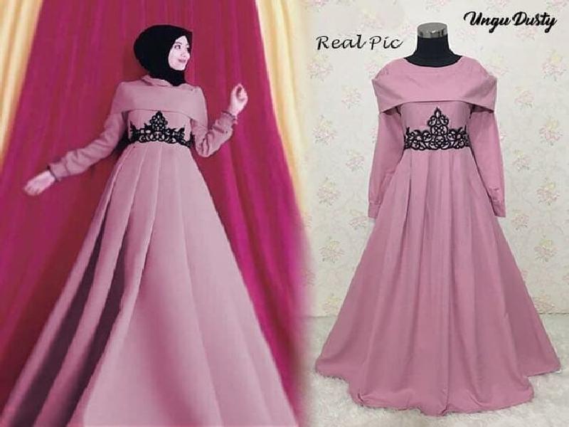 121376 GAMIS PESTA NIARA UNGU DUSTY