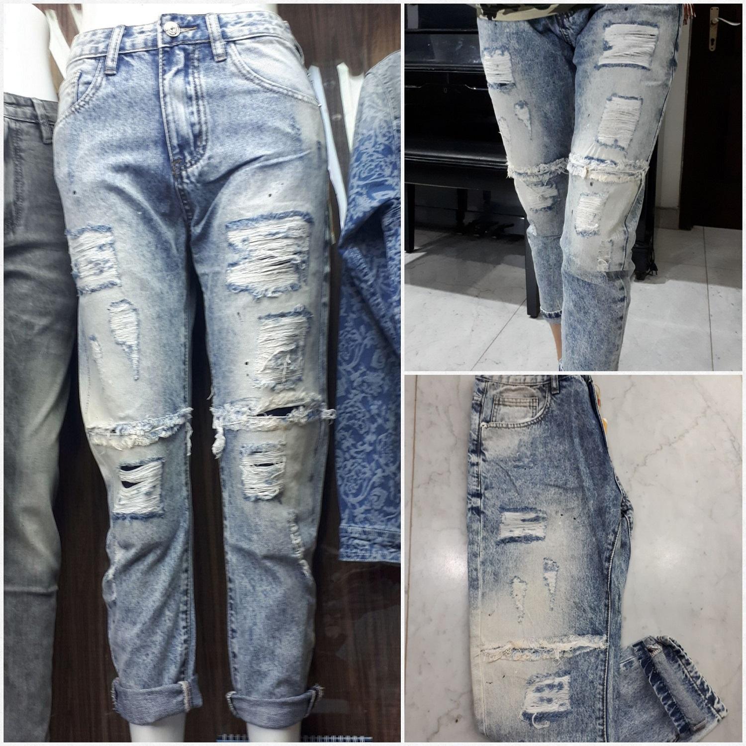 Fox- Celana Jeans Sobek Robek Unisex Cowo Cewe- Celana Ripped Jeans Boyfriend style- Celana denim Robek-Sobek IMPORT JUMBO size 29 30 31 32 33 34