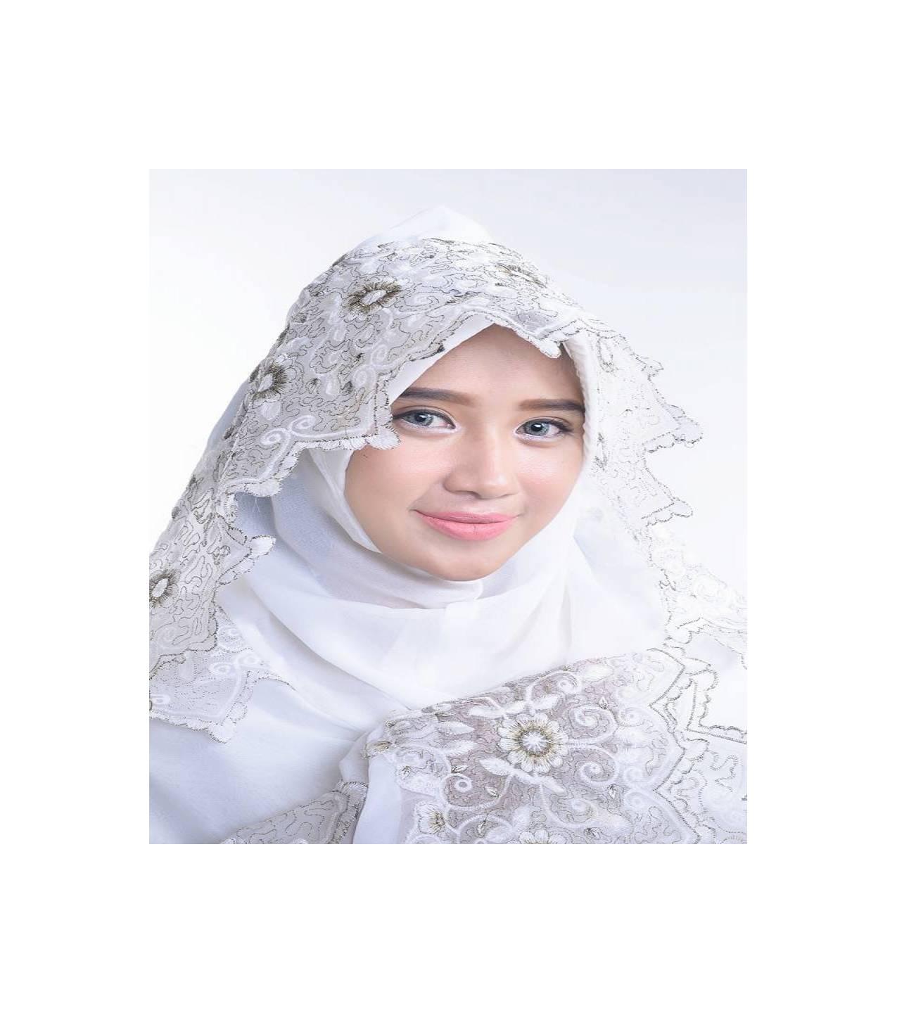 BMA - MUKENA TELEKUNG RUKUH KADO HANTARAN NIKAH DOUBLE HYCON PUTIH SIL