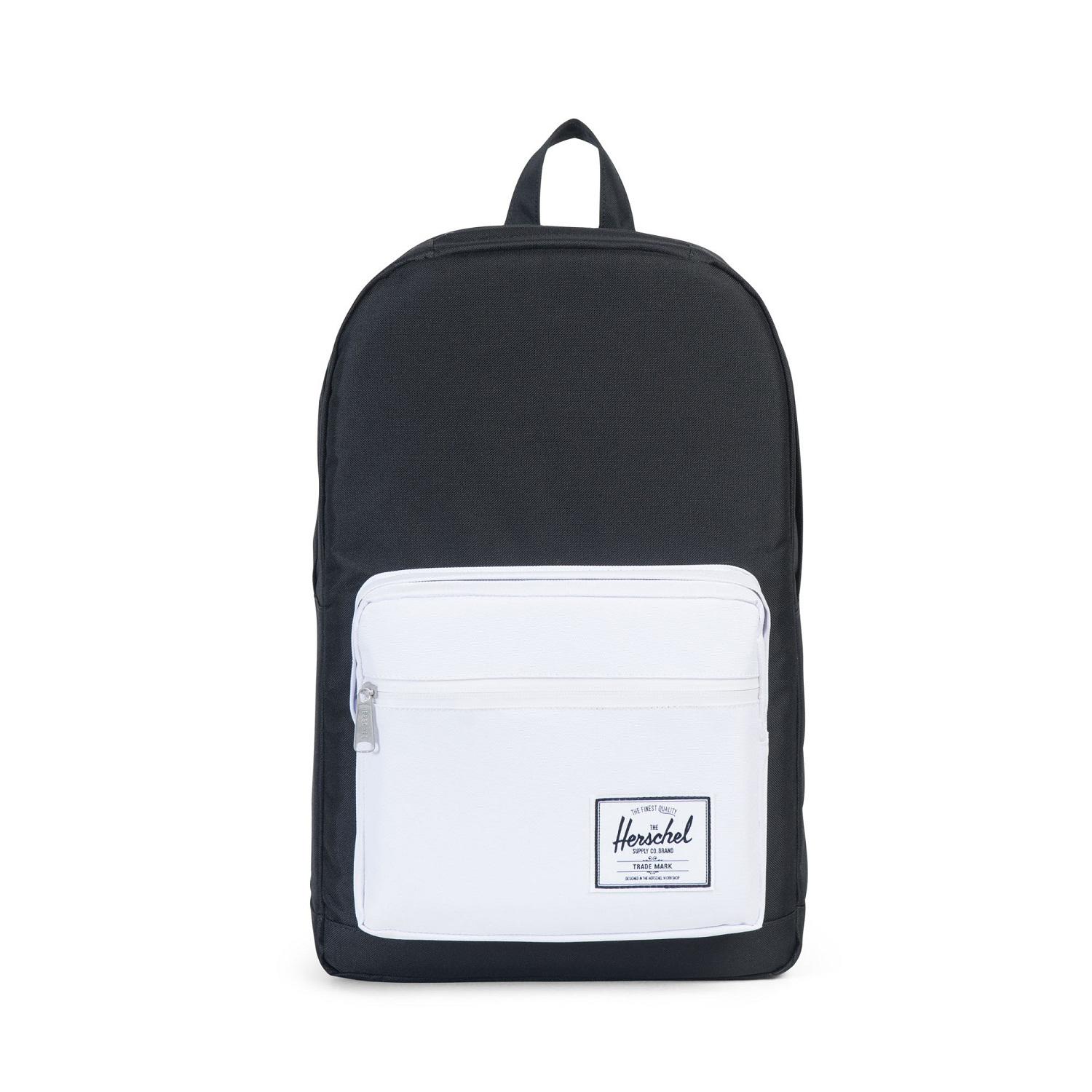 Herschel Pop Quiz, 600D Poly Black White, (22L), Bags, Us