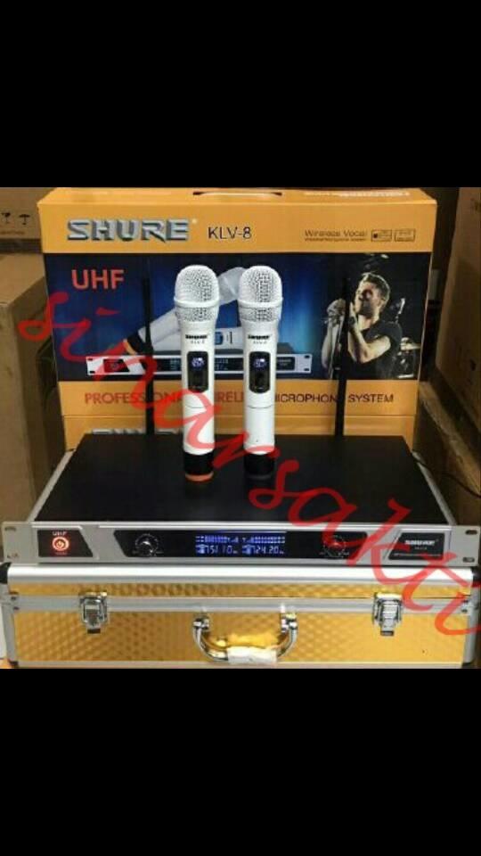 ORIGINALS Murah Mic Wireless Shure KLV 8 + Hardcase ( White Edition )