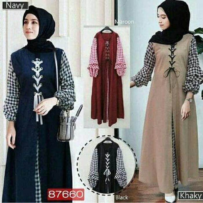 Baju gamis hijab Gaya baru / Grosir pakaian wanita : Soimah Dress