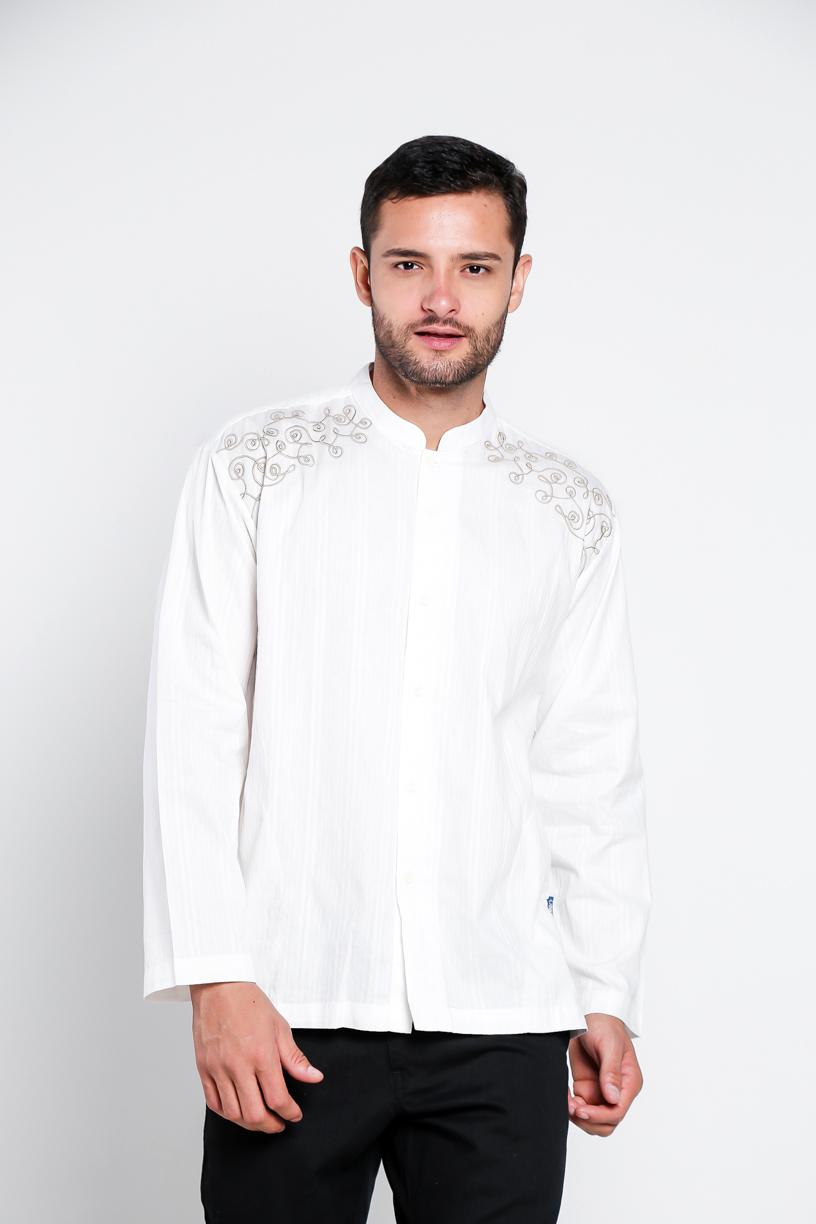 Aitana Baju Koko Pria Bordir YN-11708-LS Broken White