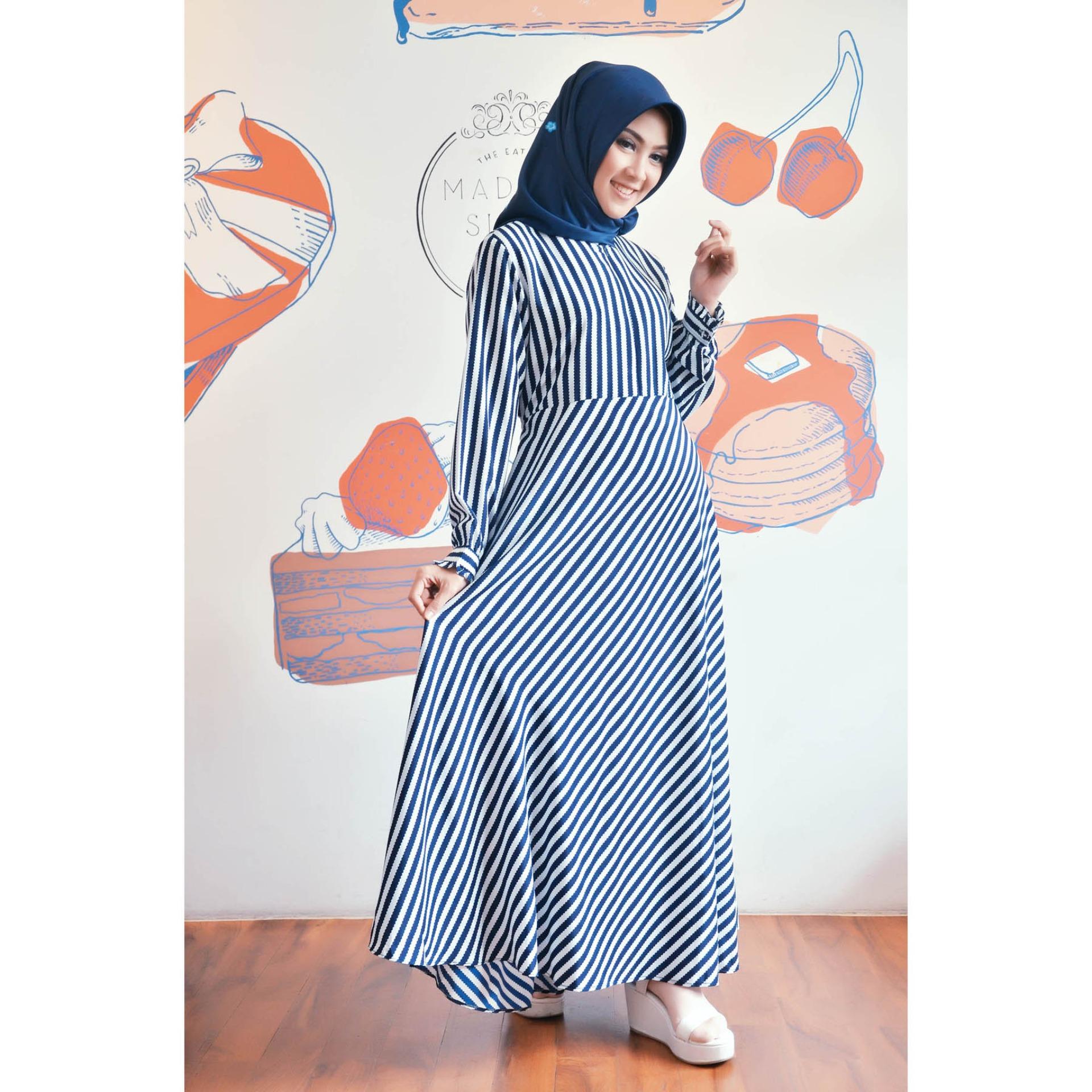 Gamis Dewasa Nibras NB 128 Dongker-Hitam-Marun