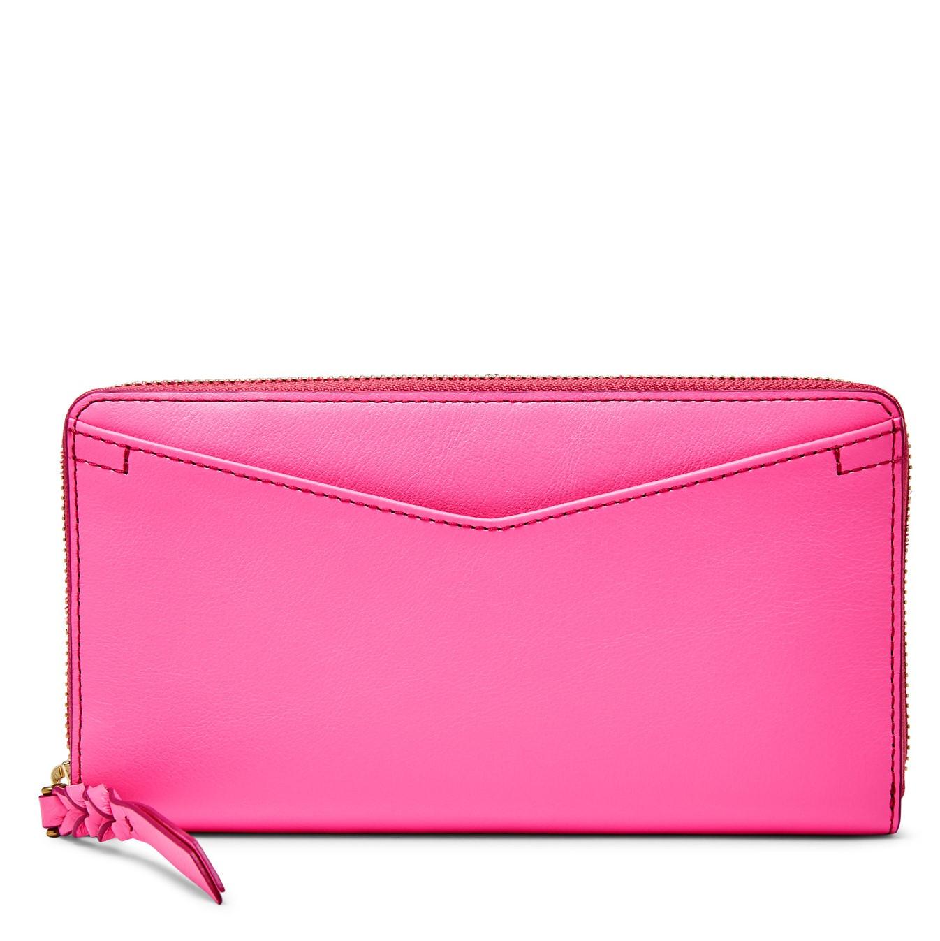 Fossil Caroline RFID Zip Wallet – Neon Pink, SL 7354673