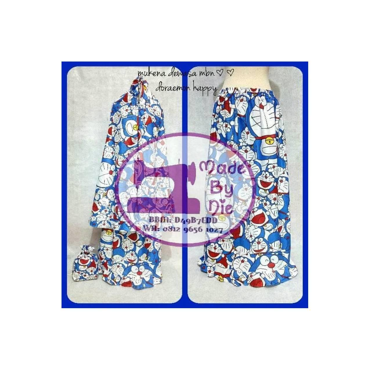 MUKENAH TERBAIK Doraemon happy mukena dewasa kain katun karakter lucu