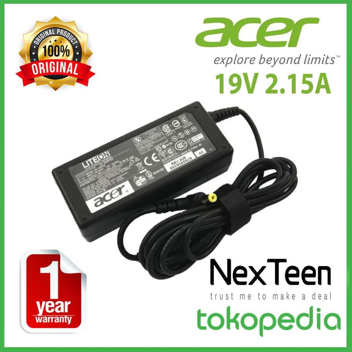 Best Seller!! Original Garansi 1 Tahun Charger Laptop Acer 19V 2.15A Aspire One 722 - ready stock