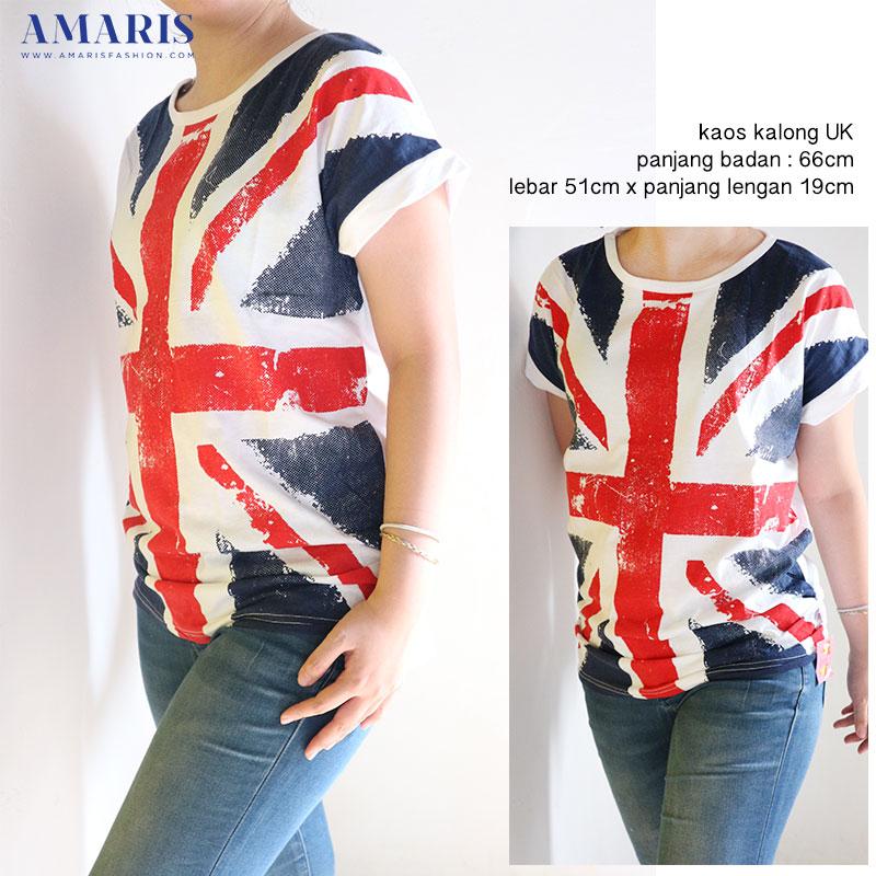 Amaris Fashion - Kaos Kalong Bendera UK - Baju Atasan Wanita