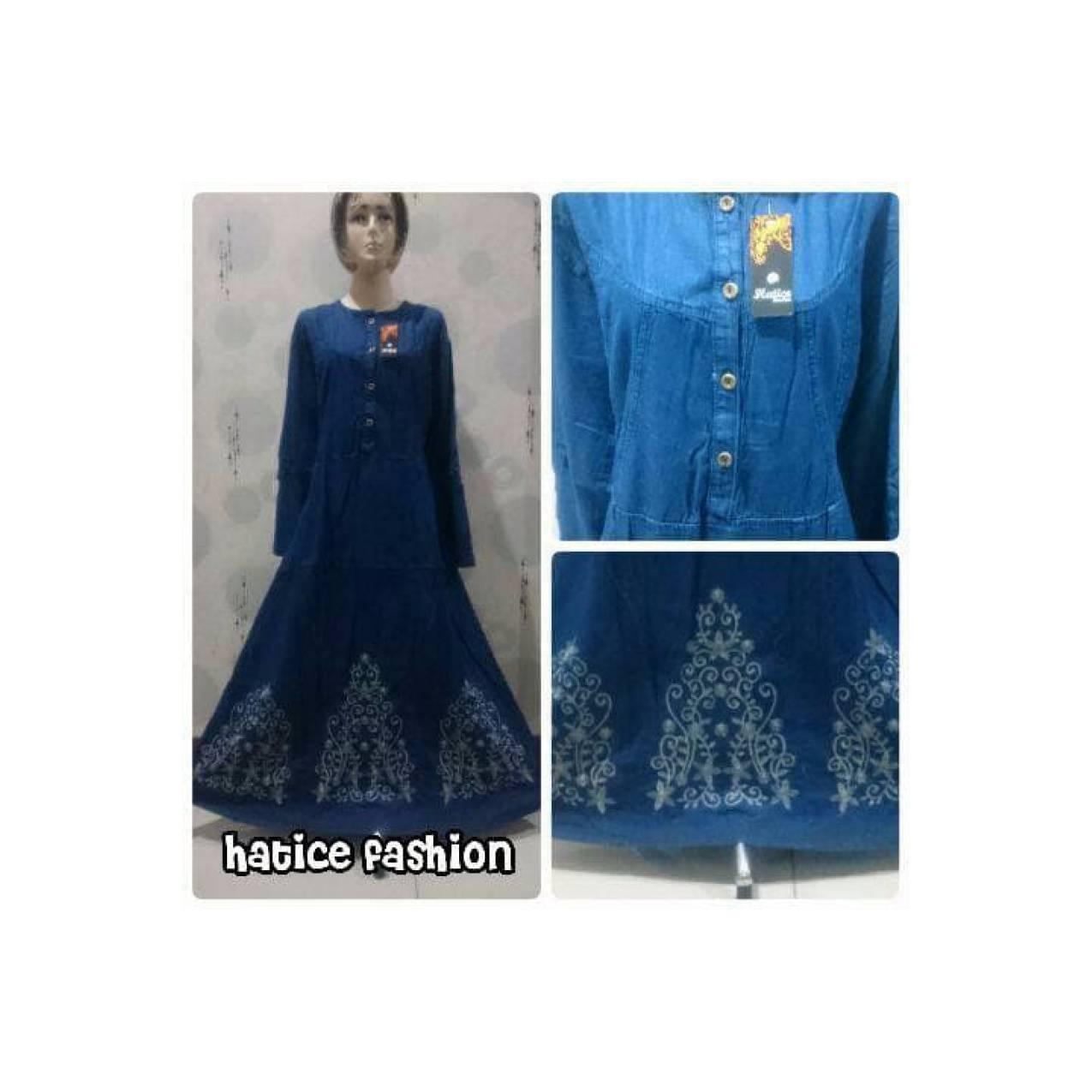Jakarta XXL Gamis Jeans Jumbo Bordir Payung L6 Elegant