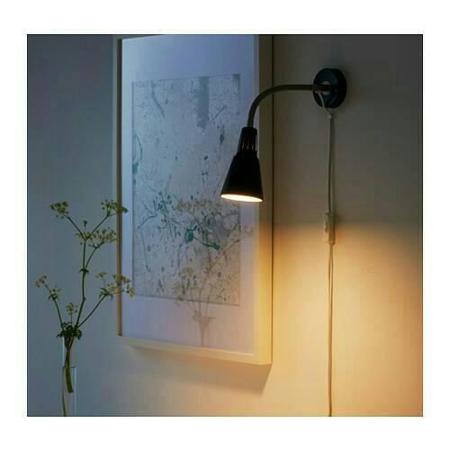 IKEA KVART Lampu sorot jepit, lampu dinding hitam