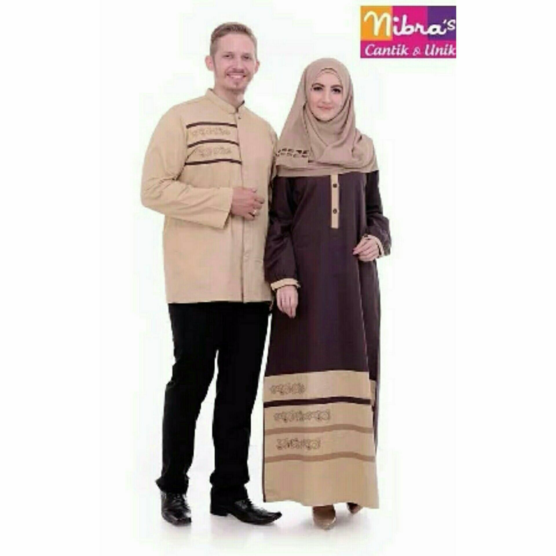 Sarimbit Coklat Baju muslim Nibras Couple