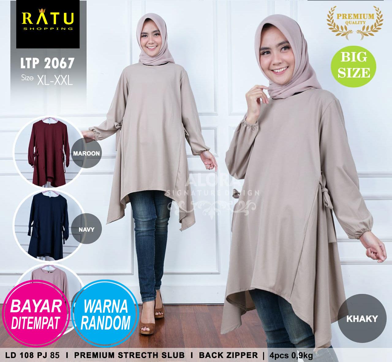 RATU SHOPPING Tunik jumbo / baju atasan big size / baju fashion / style gemuk / baju murah / baju besar / tunik besar / baju gendut / baju gemuk xl xxl ltp2067